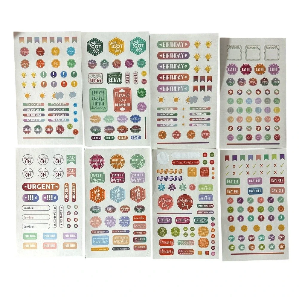 HUGE Erin Condren Planner‎ Lot Leather Folio Stickers Calendar Dashboards & MORE